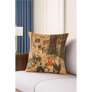 Pemberly Row Luxury Arts & Crafts Sofa Cushion Cover + Insert in Multi Color