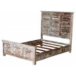 Pemberly Row Shutter Solid Wood King Panel Bed in White Multicolor
