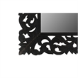 Pemberly Row Floral Carved Solid Wood Accent Mirror in Black