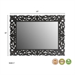 Pemberly Row Floral Carved Solid Wood Accent Mirror in Black