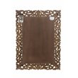 Pemberly Row Floral Carved Solid Wood Accent Mirror in White