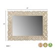 Pemberly Row Floral Carved Solid Wood Accent Mirror in White