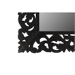 Pemberly Row Farmhouse Floral Carved Solid Wood Accent Mirror in Gray