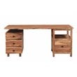Pemberly Row 4-drawer Live Edge Solid Wood Desk in Brown/Black