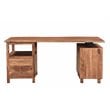 Pemberly Row 4-drawer Live Edge Solid Wood Desk in Brown/Black