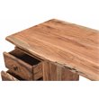 Pemberly Row 4-drawer Live Edge Solid Wood Desk in Brown/Black