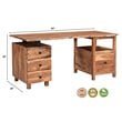 Pemberly Row 4-drawer Live Edge Solid Wood Desk in Brown/Black