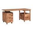 Pemberly Row 4-drawer Live Edge Solid Wood Desk in Brown/Black