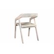 Pemberly Row Mid-Century Solid Wood Arm Chair in White Finish