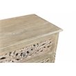 Pemberly Row Floral Carved Solid Wood 3-Drawers Nightstand in Gray