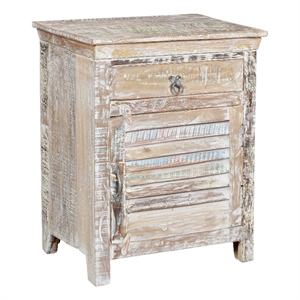 Pemberly Row 1-drawer 1-Door Solid Wood Nightstand (Right) in White