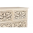 Pemberly Row 6-drawer Floral Carved Solid Wood Chest in White