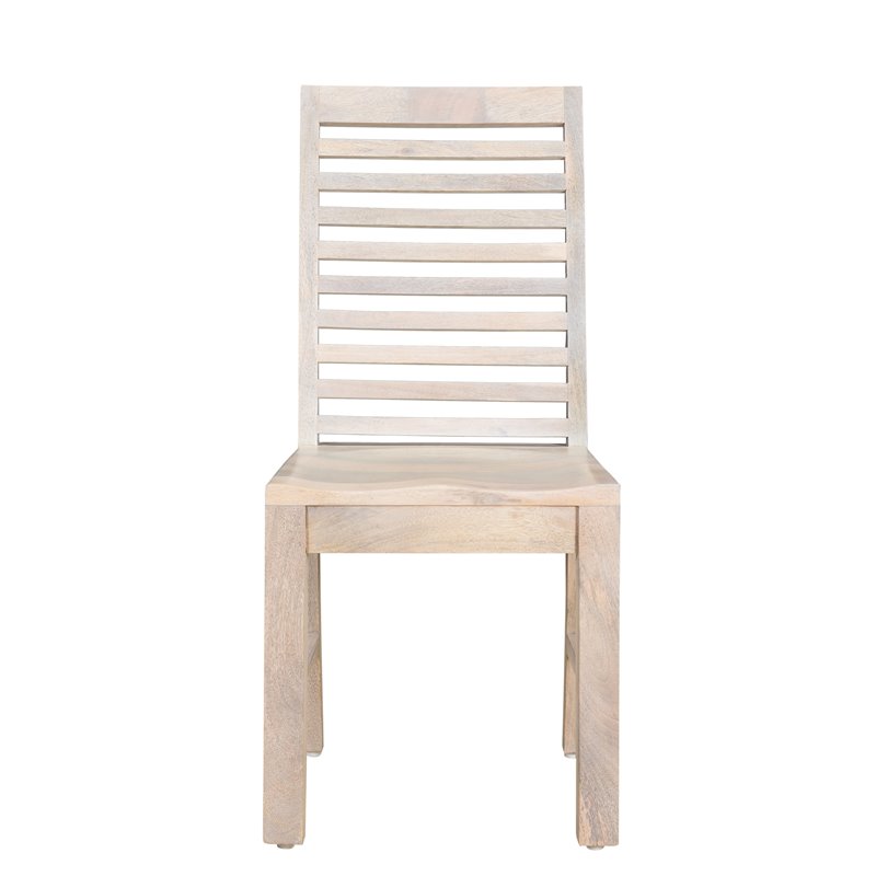 Pemberly Row Farmhouse Solid Wood Dining Chairs in White (Set of 2)