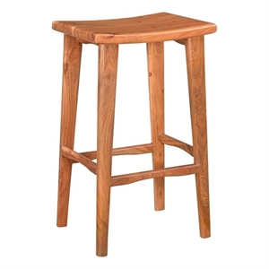Pemberly Row Mid-Century Solid Wood Bar Stool in Brown Finish