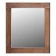 Pemberly Row Farmhouse Carved Solid Wood Accent Mirror in Brown