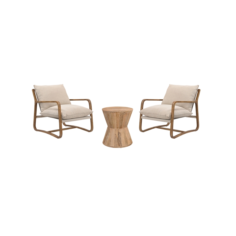Pemberly Row Contemporary Solid Wood Coffee Table in Brown Finish