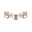 Pemberly Row Contemporary Solid Wood Coffee Table in Brown Finish