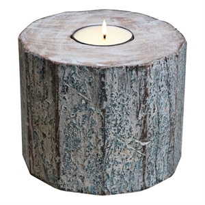 Pemberly Row Handcrafted Solid Wood Decorative Candle Stand in White