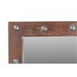 Pemberly Row Solid Wood Weathered Windowpane Accent Mirror in Brown