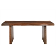 Pemberly Row Mid-Century 7-piece Solid Wood Dining Set in Dark Brown