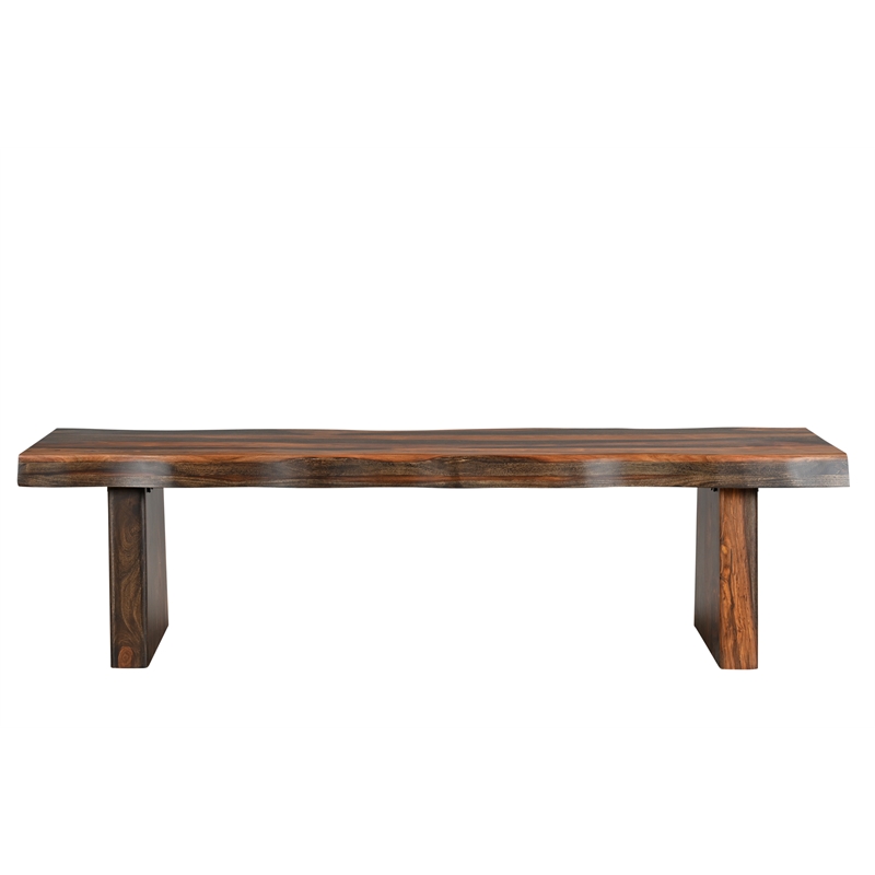 Pemberly Row Mid-Century 6-piece Solid Wood Dining Set in Dark Brown