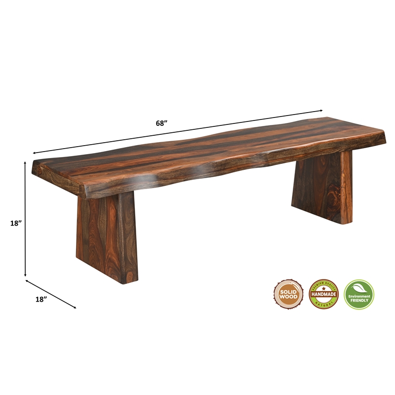 Pemberly Row Mid-Century 6-piece Solid Wood Dining Set in Dark Brown