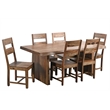 Pemberly Row Mid-Century 7-piece Solid Wood Dining Set in Brown