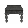 Pemberly Row 2-piece Carved Solid Wood Living Room Table Set in Black