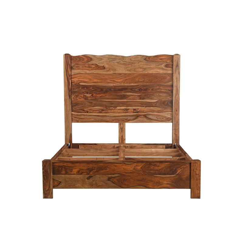 Pemberly Row 3-piece Live Edge Solid Wood Bedroom Set in Brown