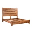 Pemberly Row Mid-Century 3-piece Live Edge Wood Bedroom Set in Brown