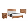 Pemberly Row Mid-Century 3-piece Live Edge Wood Bedroom Set in Brown