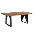 Pemberly Row Mid-Century 7-piece Live Edge Wood Dining Set in Brown