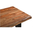 Pemberly Row Mid-Century 6-piece Live Edge Wood Dining Set in Brown