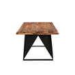Pemberly Row Mid-Century 6-piece Live Edge Wood Dining Set in Brown