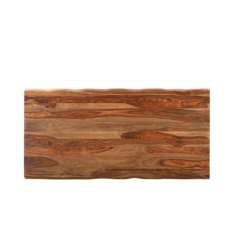 Pemberly Row Mid-Century 6-piece Live Edge Wood Dining Set in Brown