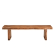 Pemberly Row Mid-Century 6-piece Live Edge Wood Dining Set in Brown