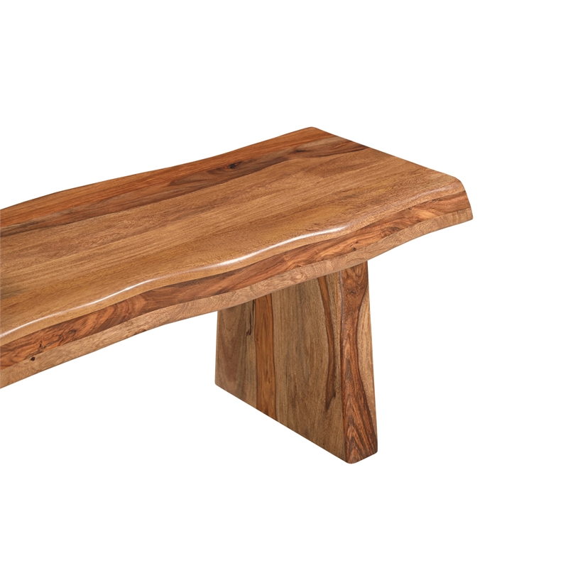 Pemberly Row Mid-Century 6-piece Live Edge Wood Dining Set in Brown