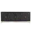 Pemberly Row Traditional 6-Door Carved Solid Wood Sideboard in Black