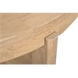 Pemberly Row Contemporary Round Solid Wood Coffee Table in Beige