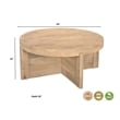 Pemberly Row Contemporary Round Solid Wood Coffee Table in Beige