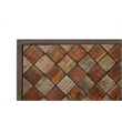 Pemberly Row 4-Door Diamond Pattern Solid Wood Sideboard in Brown