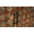 Pemberly Row 4-Door Diamond Pattern Solid Wood Sideboard in Brown