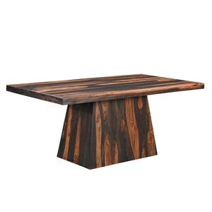 Pemberly Row 7-piece Live Edge Solid Wood Dining Set in Dark Brown
