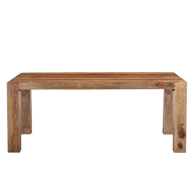 Pemberly Row 7-piece Live Edge Solid Wood Dining Set in Brown