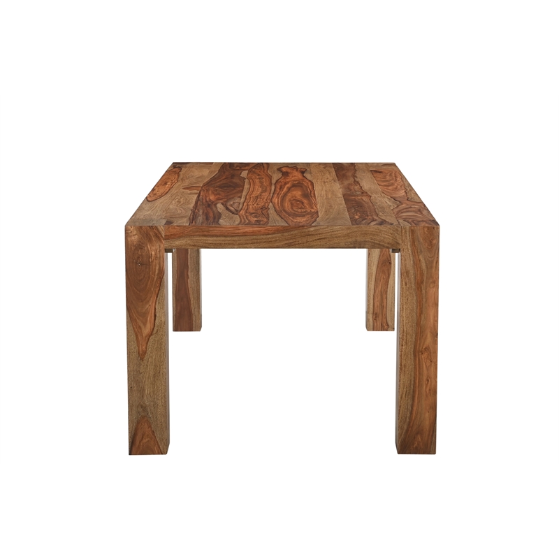 Pemberly Row 7-piece Live Edge Solid Wood Dining Set in Brown