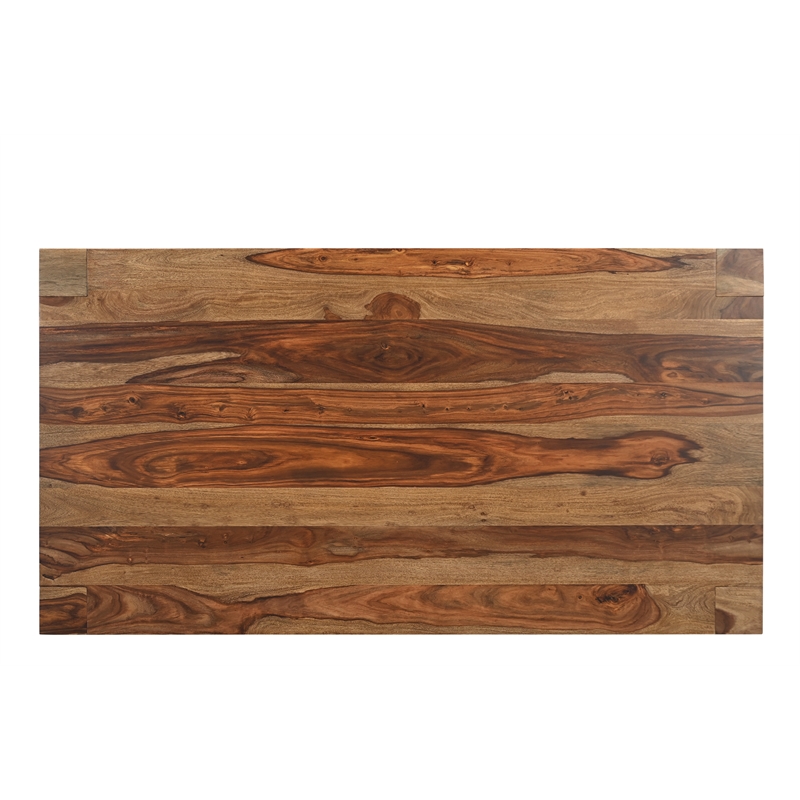 Pemberly Row 7-piece Live Edge Solid Wood Dining Set in Brown