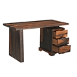 Pemberly Row 2-piece Live Edge Solid Wood Desk Set in Dark Brown