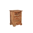 Pemberly Row Mid-Century 2-piece Live Edge Solid Wood Desk Set in Brown