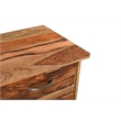 Pemberly Row Mid-Century 2-piece Live Edge Solid Wood Desk Set in Brown
