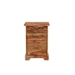 Pemberly Row Mid-Century 2-piece Live Edge Solid Wood Desk Set in Brown